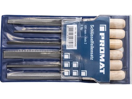 Sada kľúčových pilníkov dĺžka 100 mm rez 2 PROMAT (Farba Dĺžka 100 mm, Veľkosť Rez 2)