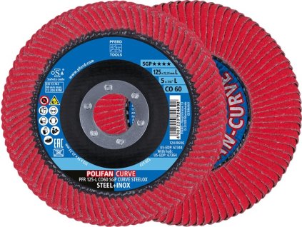 Lamelový kotúč PFERD TOOLS (Farba Ø 125 mm zrnitosť 60 CURVE, Veľkosť INOX/steel L)