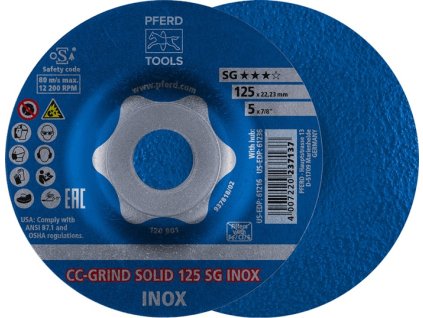 Brúsny kotúč PFERD TOOLS (Farba D125xSmm, Veľkosť INOX s kľukou Otvor 22,23 mm)