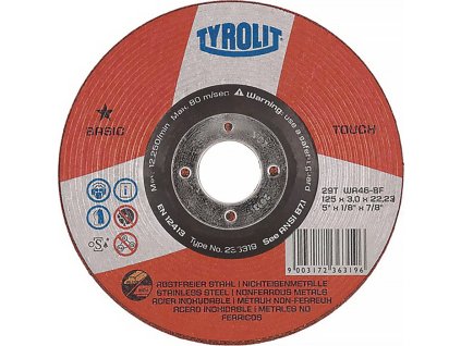 Hrubovací kotúč BASIC TOUCH TYROLIT (Farba D125xS3mm zrnitosť 46, Veľkosť s kľukou)