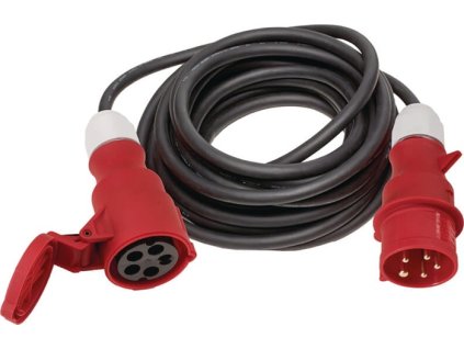 Predĺženie CEE  so zástrčkou na prepínanie fáz 32 A 400 V 10 m H07RN-F 5 x 4 mm² čierna IP44 (Farba so zástrčkou na prepínanie fáz 32 A 400 V, Veľkosť 10 m H07RN-F 5 x 4 mm² čierna IP44)