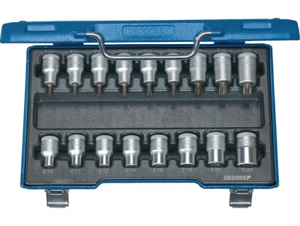 Sada nástrčných kľúčov ITX 19 TX-017 17-dielna súprava 1/2 ″ (Farba 17-dielny, Veľkosť 1/2 ″)