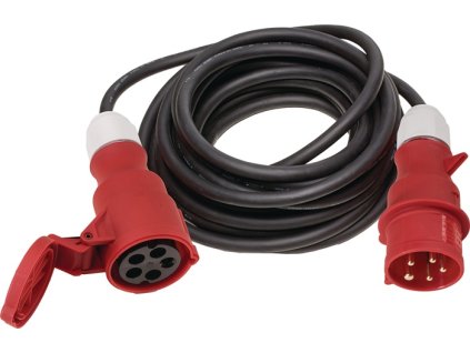 Predĺženie CEE  32 A 400 V 10 m H07RN-F 5 x 6 mm² čierna IP44 (Farba 32 A 400 V, Veľkosť 10 m H07RN-F 5 x 6 mm² čierny IP44)