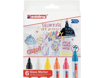 Sklenená značka 95 čierna/biela/žltá/oranžová/ružová/svetlomodrá Šírka čiary 1,5-3 mm okrúhly hrot (Farba čierna/biela/žltá/oranžová/ružová/svetlomodrá, Veľkosť Šírka čiary 1,5-3 mm okrúhly hrot)