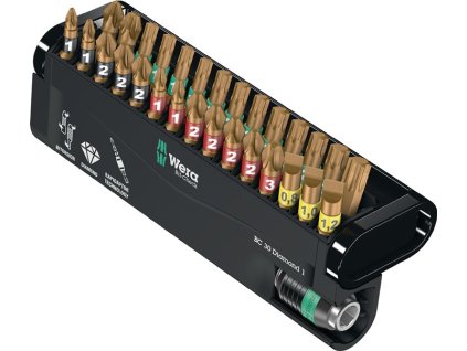 Sortiment bitov Bit-Check Diamond 1 30-dielny Drážkované/PH/PZD/TX (Farba 30 dielov, Veľkosť Drážkované/PH/PZD/TX)