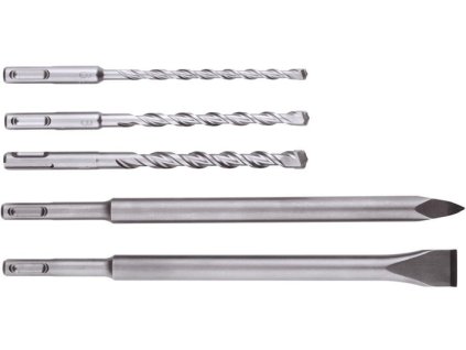 Súprava vrtákov a sekáčov SDS-plus 5 kusov  (Farba 5 kusov)