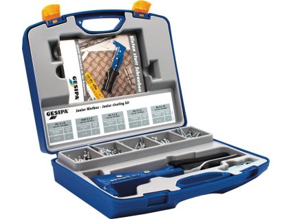 Sortiment slepých nitov Krabička na nity Junior 352 kusov NTX a slepé nity hliník/oceľ, oceľ/oceľ (Farba 352 kusov, Veľkosť NTX a slepé nity hliník/oceľ, oceľ/oceľ)