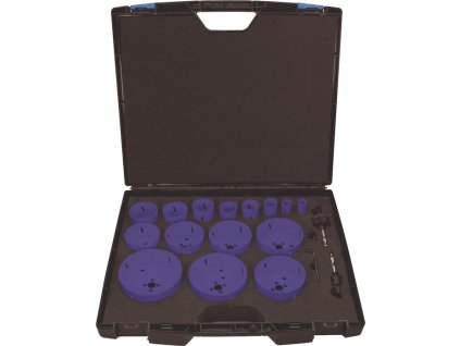 Súprava píl na otvory  17-dielov 19-114 mm Hĺbka rezu 38 mm HSS-Co8 (Farba 17-kus 19-114 mm, Veľkosť Hĺbka rezu 38 mm HSS-Co8)