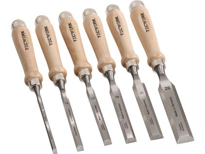 Súprava sekáčov  6,10,12,16,20,26 mm hrabová rukoväť tvar Ulm (Farba 6,10,12,16,20,26 mm, Veľkosť hrabová rukoväť tvar Ulm)