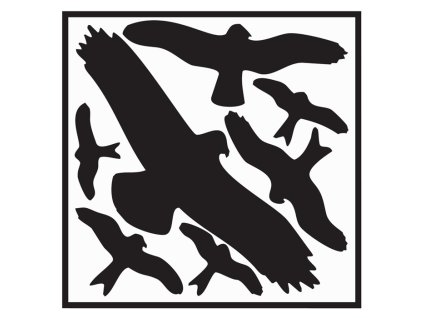 Nálepka (Farba L290xŠ320 mm, Veľkosť Súprava na ochranu pred vtákmi, symboly vtákov Samolepiaca fólia)