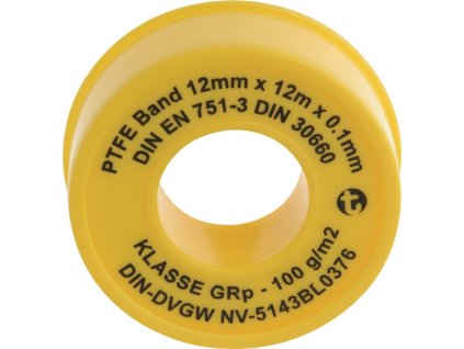 Tesniace pásky PTFE (Farba D12 m Š12 mm D0,1 mm, Veľkosť biela 100 g/m²  rolka)