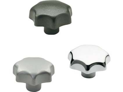 Hviezdicové kľučky (Farba so závitovým puzdrom, Veľkosť plast d1 63 mm d2 M 12 mm)