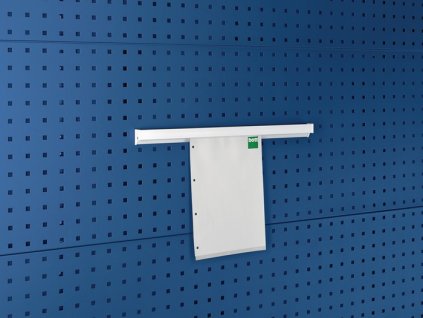 Držiak formulárov (Farba DIN A4 vysoká Hliník, Veľkosť B500xD10xH50mm vhodné pre perforované dosky)