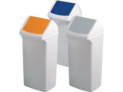 Zberač recyklovateľného materiálu (Farba 40 litrov V747xŠ320xD366mm, Veľkosť biela / sivá s vekom)