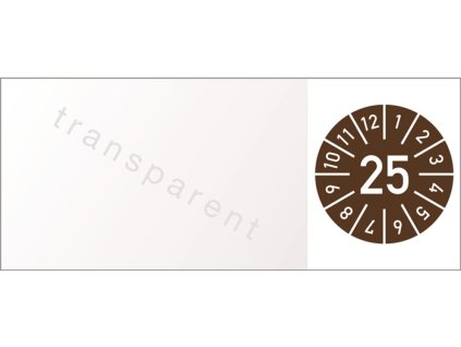 Plakety (Farba Š25xL60 mm, Veľkosť Rok 2025 s mesiacmi Fólia Vrecko po 100 ks)