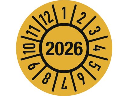 Plakety (Farba Ø 30 mm, Veľkosť Rok 2026 s mesiacmi Fólia)