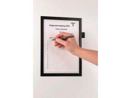 Magnetický priezor (Farba DIN A4 čierna, Veľkosť samolepiaca, otvorená predná strana  1 ks/balenie)