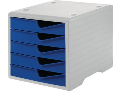 Kartotéky (Farba 5 zásuviek šedá/modrá, Veľkosť Polystyrén V255xŠ270xH340 mm)