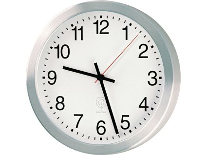 Hodiny (Farba Rádiom riadené hodiny hliník matná strieborná, Veľkosť Ø 400 mm 1,5 V Číslice Ø 400 mm)