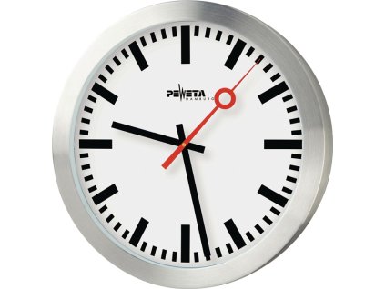 Hodiny (Farba Quartzové hodiny Hliník matná strieborná, Veľkosť Ø 300 mm 1,5 V Tyč Ø 300 mm)