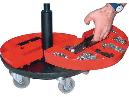 Odkladacie priehradky (Farba 2-dielny plast červený, Veľkosť vhodné pre otočnú stoličku)