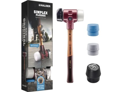 Kladivo s mäkkým povrchom Štartovacia súprava SIMPLEX Action Box Dĺžka 160 mm Hlava Ø 60 mm Drevo s otváračom (Farba Dĺžka 160 mm Hlava Ø 60 mm, Veľkosť Drevo s otváračom na fľaše, 2 vložky)
