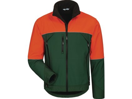 Softshellová bunda pre lesných robotníkov SANDDORN zelená/oranžová ELYSEE (Farba Veľkosť XXL, Veľkosť zelená/oranžová)