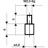 Meracia vložka  Ø 4,8 mm plochá Oceľ M2.5 (Farba Ø 4,8 mm plochá, Veľkosť Ø 4,8 mm plochá Vhodné pre číselníkové meradlá  Ø 4,8 mm plochá Vhodné pre číselníkové meradlá)