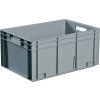 Prepravné stohovacie boxy/kontajnery (Farba L600xW400xH420mm, Veľkosť sivá PP priechodná rukoväť Uzavreté bočné panely)