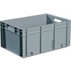 Prepravné stohovacie boxy/kontajnery (Farba L600xW400xH220mm, Veľkosť sivá PP priechodná rukoväť Uzavreté bočné panely)