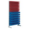 Vzpriamené regály (Farba V2010xŠ1010xH400 mm, Veľkosť 63 x MK5 červená, 36 x MK4 modrá svetlosivá, RAL 7035)