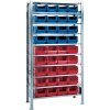 Zásuvné regály (Farba H2000xŠ1000xD400mm Prídavné regály, Veľkosť 10 oceľových políc 16 x MK3Z modrá, 20 x MK3Z červená)