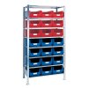 Zásuvné regály (Farba H2000xW1000xD500mm Prídavné regály, Veľkosť 8 oceľových políc 12 x MK2 modrá, 9 x MK2 červená)