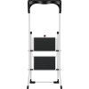 Skladacie schodíky (Farba Stupne vrátane plošiny 2, Veľkosť Výška plošiny 470 mm Oceľ s bielymi protišmykovými rohožami)