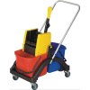 Súprava čistiaceho vozíka vedro 2x17 l lis/rukoväť/držiak/5 mopov plast VERMOP (Farba Vedro 2x17 l lis/rukoväť/držiak/5 mopov, Veľkosť plast)