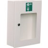 Skrinka na umývanie očí B-SAFETY (Farba Prázdny oceľový plech, biely práškový náter, Veľkosť s pohľadovým okienkom)