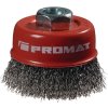 Hrnčeková kefa PROMAT (Farba Ø 60 mm hrúbka drôtu 0,3 mm, Veľkosť oceľ 12500 min-¹)