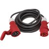 Predĺženie CEE  so zástrčkou na prepínanie fáz 32 A 400 V 10 m H07RN-F 5 x 4 mm² čierna IP44 (Farba so zástrčkou na prepínanie fáz 32 A 400 V, Veľkosť 10 m H07RN-F 5 x 4 mm² čierna IP44)
