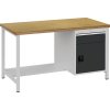 Pracovné stoly (Farba Š1500xV859xH750 mm, Veľkosť Buk multiplex 40 mm 1 zásuvka 1 dvierka)