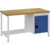 Pracovné stoly (Farba Š1500xV859xH750 mm, Veľkosť Buk multiplex 40 mm 1 zásuvka 1 dvierka)