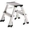 Skladacie schodíky (Farba Stupne vrátane plošiny 2, Veľkosť Výška plošiny 440 mm Hliníkový mobilný)