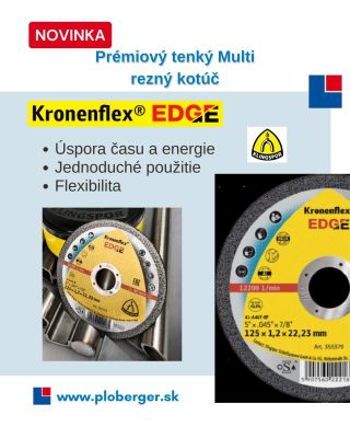 Ploberger SK Vám prináša spolu s @klingspor_ag novinku Multi rezný kotúč Kronenflex EDGE o rozmeroch 115x1,2 a 125x1,2 a...