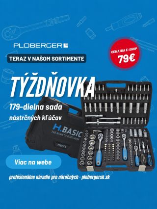 TÝŽDŇOVKA PLOBERGER SK je tu. Aktuálne sme do TÝŽDŇOVKY zaradili H.BASIC 179-dielnu sadu nástrčných kľúčov – praktickú...