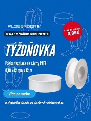 TÝŽDŇOVKA PLOBERGER SK prináša praktické riešenia pre spoľahlivé utesnenie závitov. Do našej týždennej akcie sme zaradili...