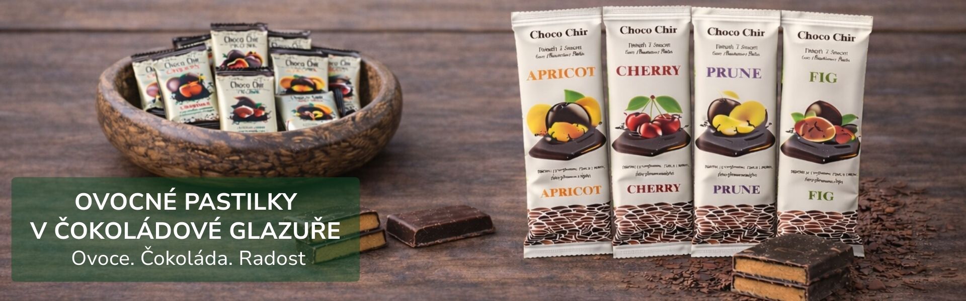 Ovocné pastilky v čokoládové glazuře