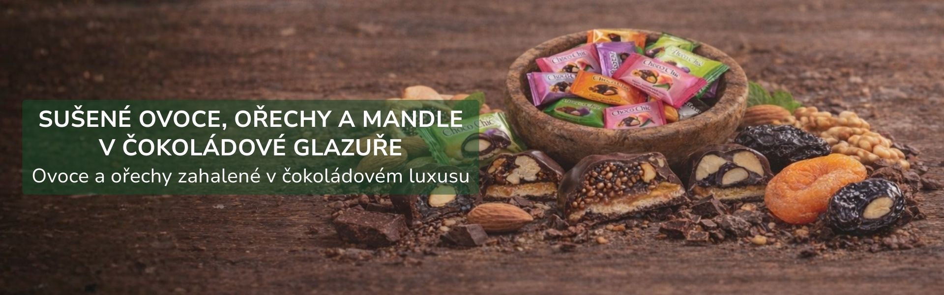 Sušené ovoce, ořechy a mandle v čokoládové glazuře