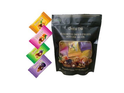 Sušené ovoce celé vlašské ořechy a mandle v čokoládové glazuře