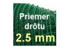 Štvorhranné pletivo s drôtom priemeru 2.5 mm