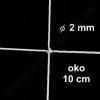 OCHRANNÁ SIEŤ Z 2 mm ŠNÚRY, OKO 10 cm, BIELA FARBA, 1 m2