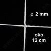 OCHRANNÁ SIEŤ Z 2 mm ŠNÚRY, OKO 12 cm, BIELA FARBA, 1 m2